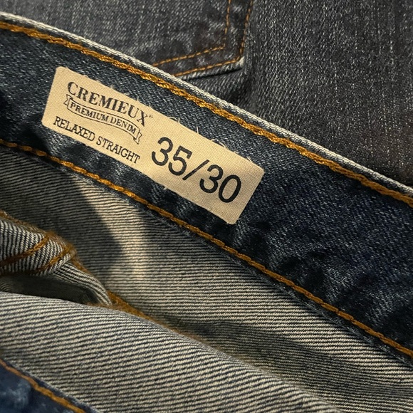 Men’s Cremieux Relaxed Straight Jeans - size 35 x 30 - cleaned and starched. - Picture 3 of 3